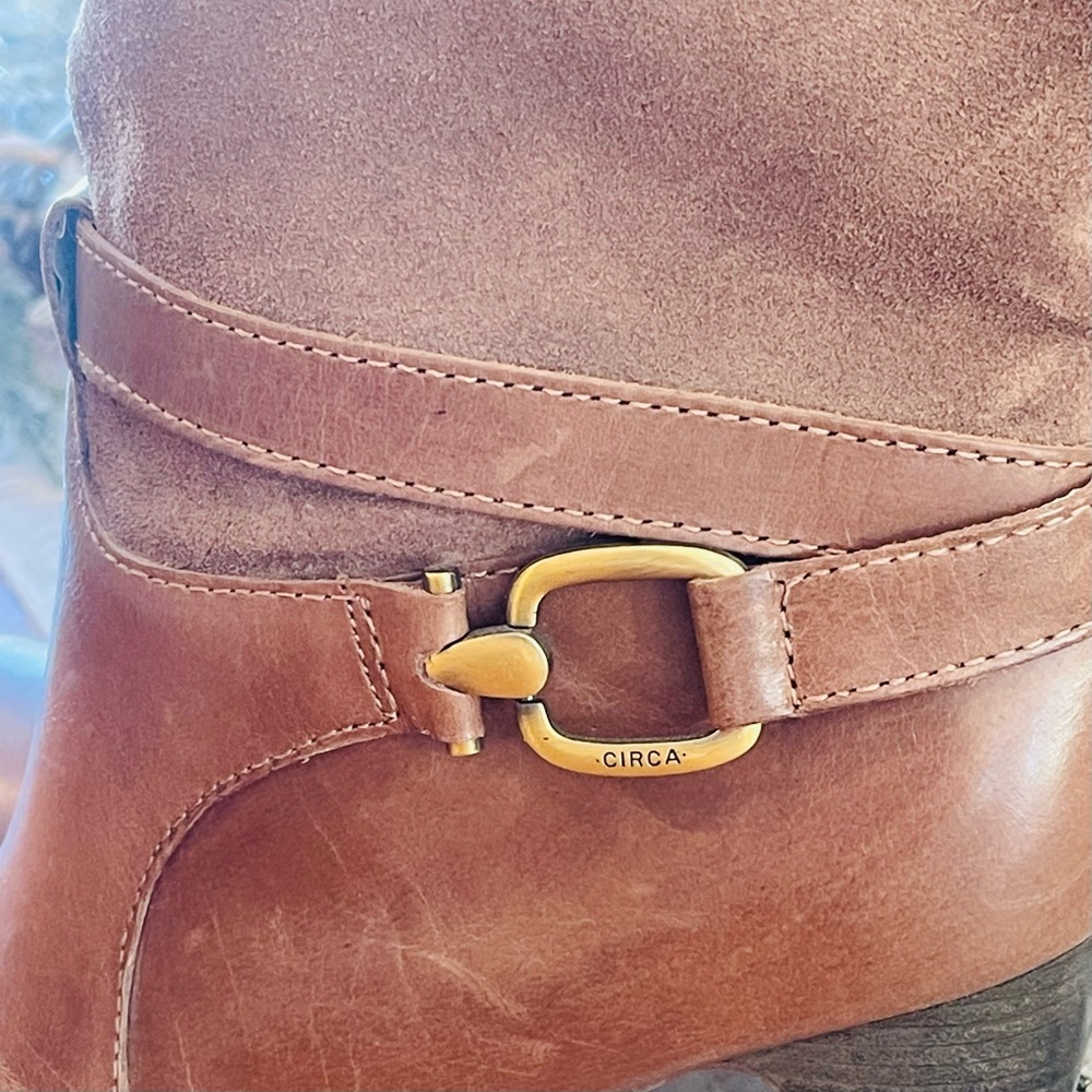 LIKE NEW CIRCA JOAN AND DAVID Xenobia Leather Suede Wrap Buckled Heeled … - Picture 5 of 15